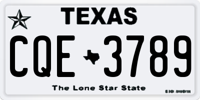 TX license plate CQE3789
