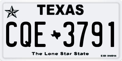 TX license plate CQE3791