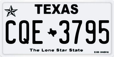 TX license plate CQE3795