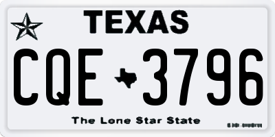 TX license plate CQE3796