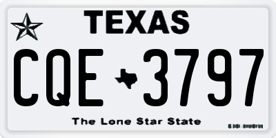 TX license plate CQE3797