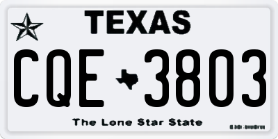 TX license plate CQE3803