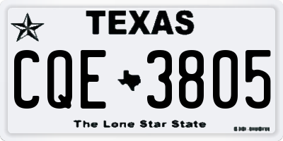 TX license plate CQE3805