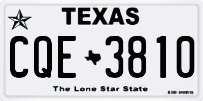 TX license plate CQE3810