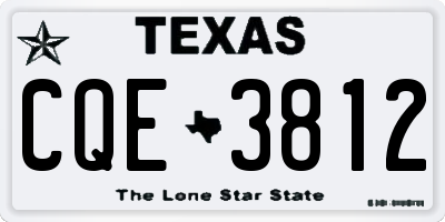 TX license plate CQE3812