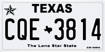 TX license plate CQE3814