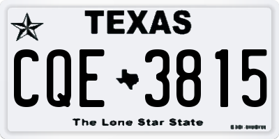 TX license plate CQE3815