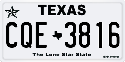 TX license plate CQE3816