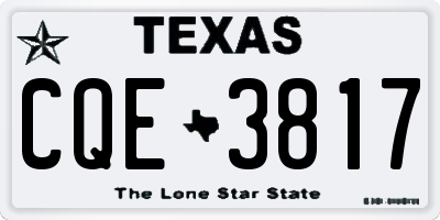 TX license plate CQE3817
