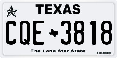 TX license plate CQE3818