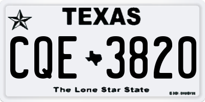 TX license plate CQE3820