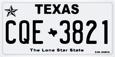 TX license plate CQE3821