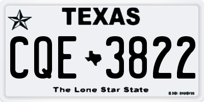 TX license plate CQE3822