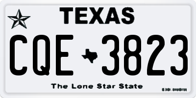 TX license plate CQE3823