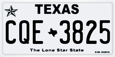 TX license plate CQE3825