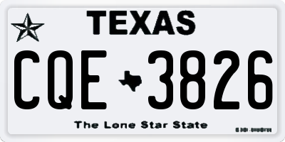 TX license plate CQE3826