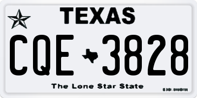 TX license plate CQE3828