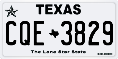 TX license plate CQE3829