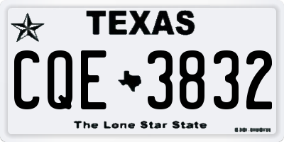 TX license plate CQE3832