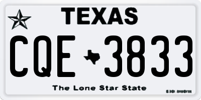 TX license plate CQE3833