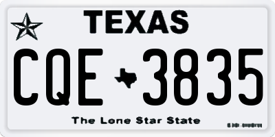 TX license plate CQE3835