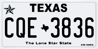 TX license plate CQE3836