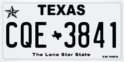 TX license plate CQE3841