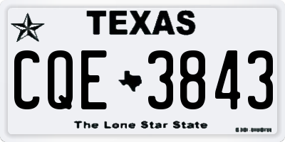 TX license plate CQE3843