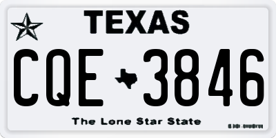 TX license plate CQE3846