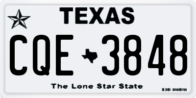TX license plate CQE3848