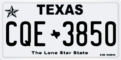 TX license plate CQE3850