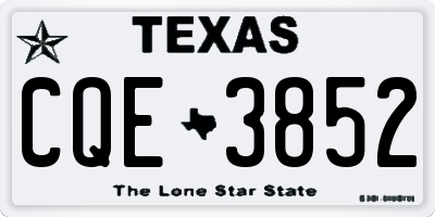 TX license plate CQE3852