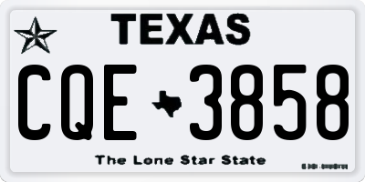 TX license plate CQE3858