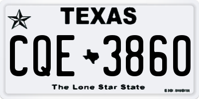 TX license plate CQE3860