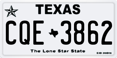TX license plate CQE3862