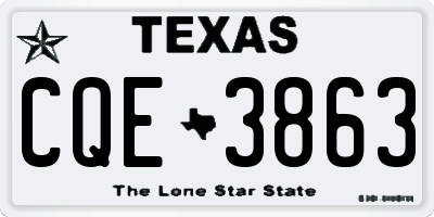 TX license plate CQE3863