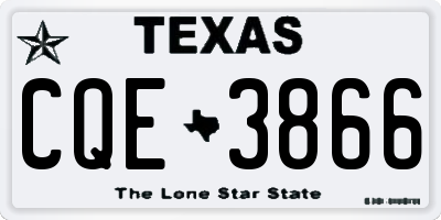 TX license plate CQE3866