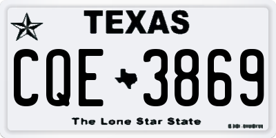 TX license plate CQE3869