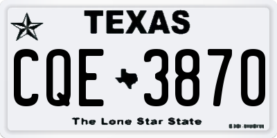 TX license plate CQE3870