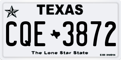 TX license plate CQE3872