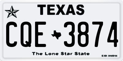 TX license plate CQE3874