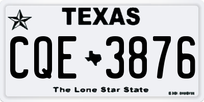 TX license plate CQE3876