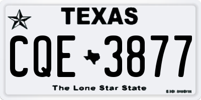 TX license plate CQE3877