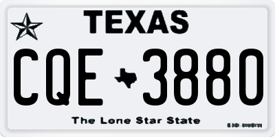 TX license plate CQE3880