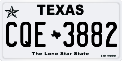 TX license plate CQE3882