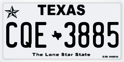 TX license plate CQE3885