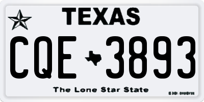 TX license plate CQE3893