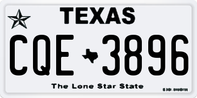 TX license plate CQE3896