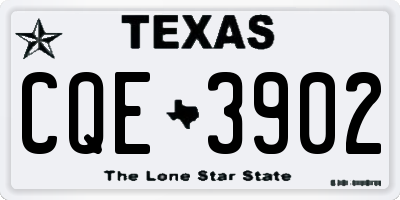 TX license plate CQE3902