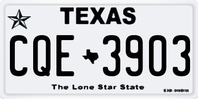 TX license plate CQE3903
